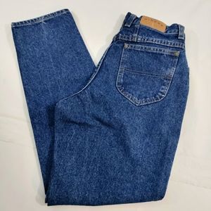 Vintage Lee Riders High Waisted Cotton Denim Straight Leg USA Blue Jeans 13/14M